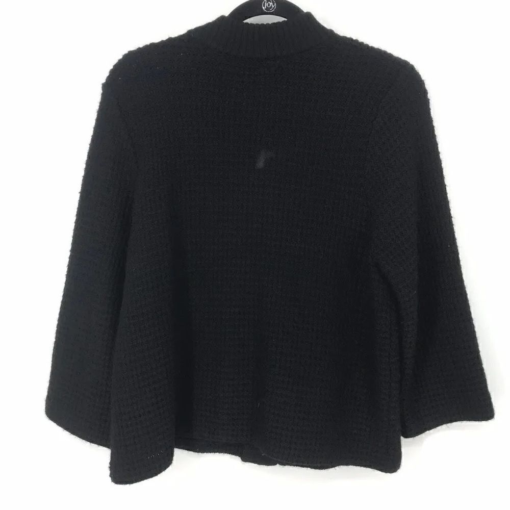 Chicos Womens Black Snap Front Cardigan Sweater Textured Knit - Picture 2 of 6
